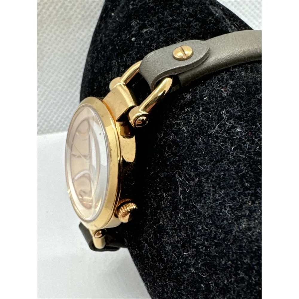 Fossil Georgia ES3862 Women's Gray Leather Analog Rose Dial Quartz Watch AEA411